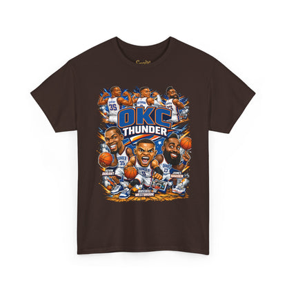 OKC Thunder Caricature Basketball T-Shirt — Team Players Graphic Tee