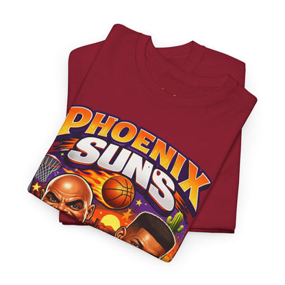 Phoenix Suns Barkley & K.J. Graphic Tee — Retro Basketball Cartoon Shirt
