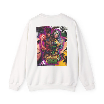 Gambit & Rogue Graphic Crewneck Sweatshirt — X-Men Comic Retro Art
