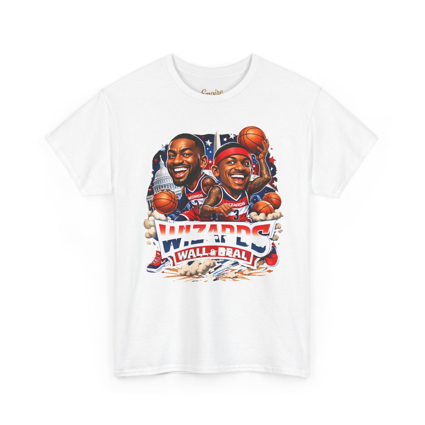 Wizards Basketball Vintage Player Caricature Tee – Wall & Ball Fan Shirt