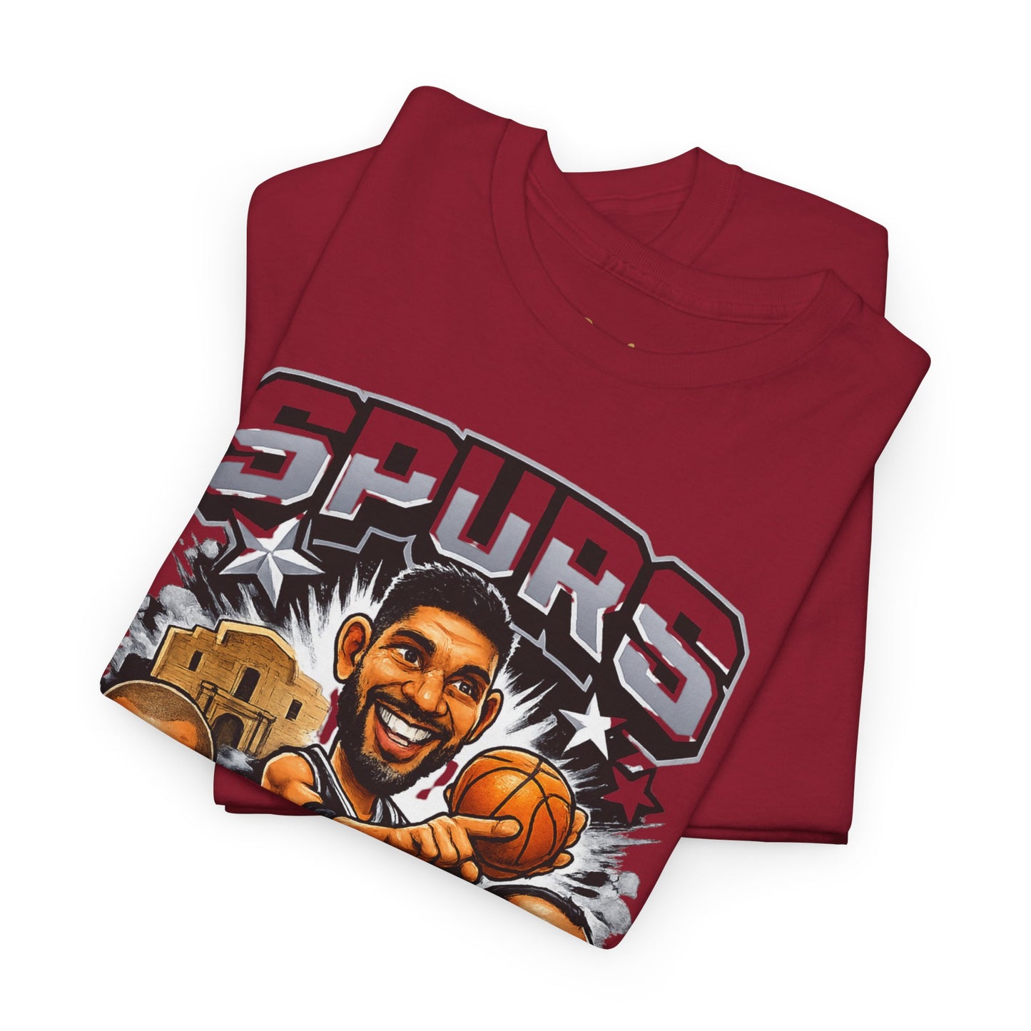 Spurs Legends T-Shirt — Parker, Duncan & Ginobili Cartoon Basketball Tee