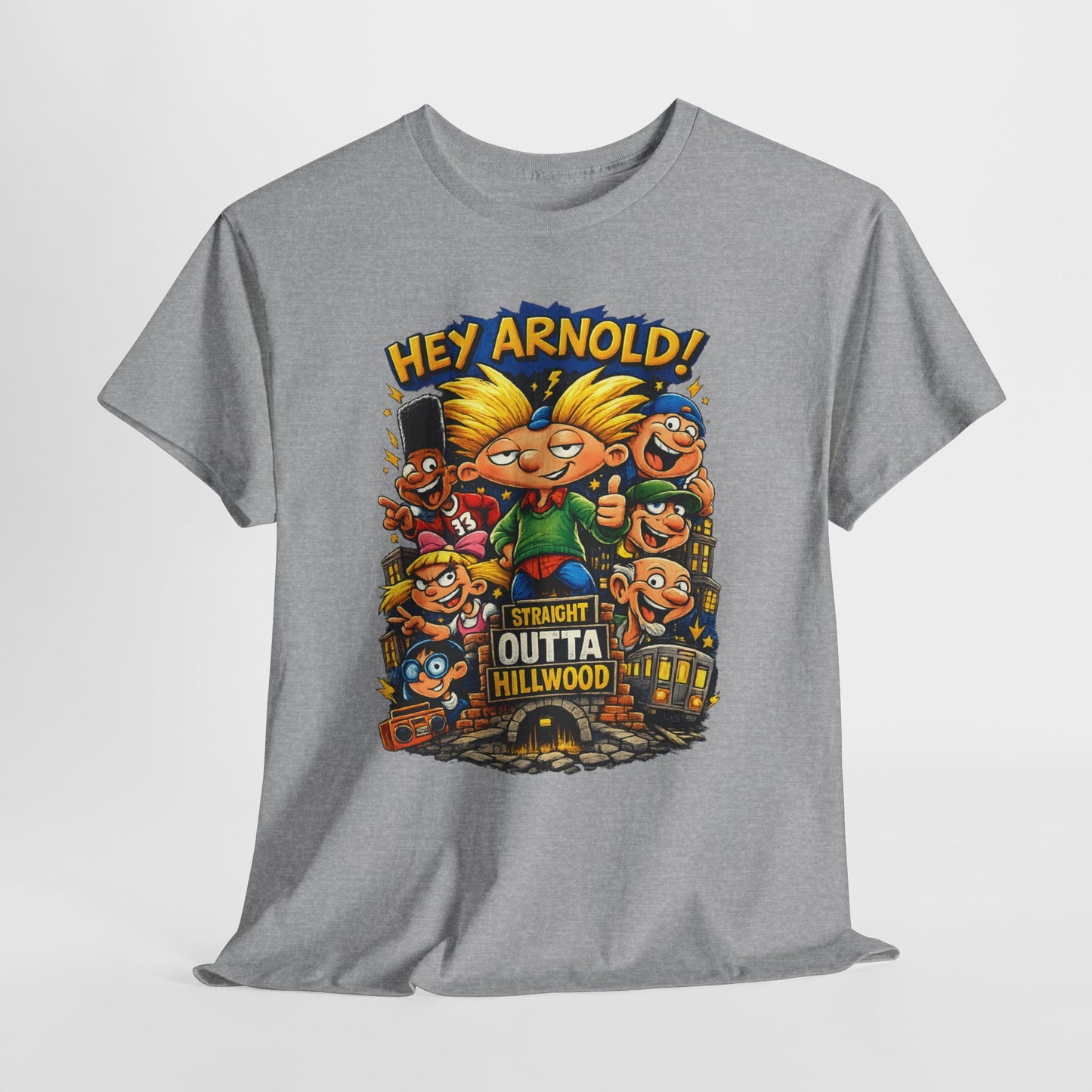 Hey Arnold! Cartoon Graphic Tee — "Straight Outta Hillwood" Nostalgia Shirt