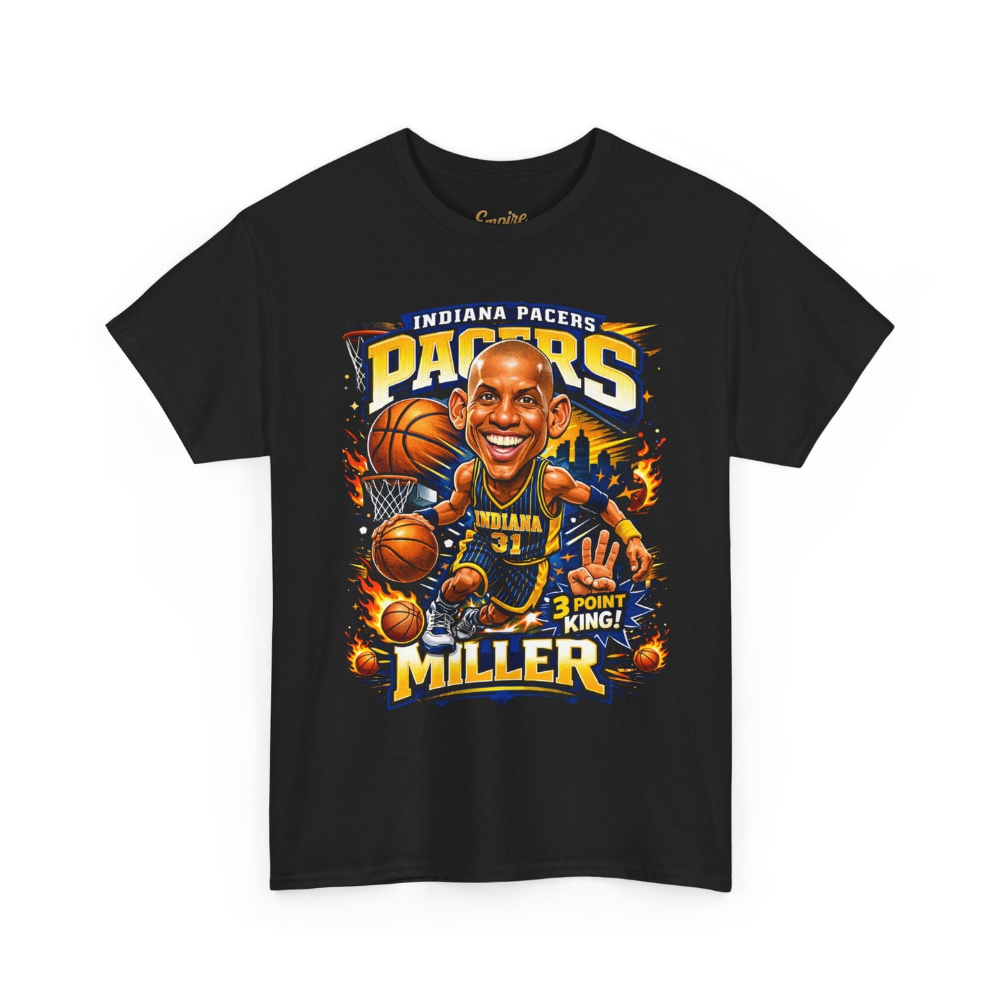 Pacers Miller 3-Point King Basketball T-Shirt