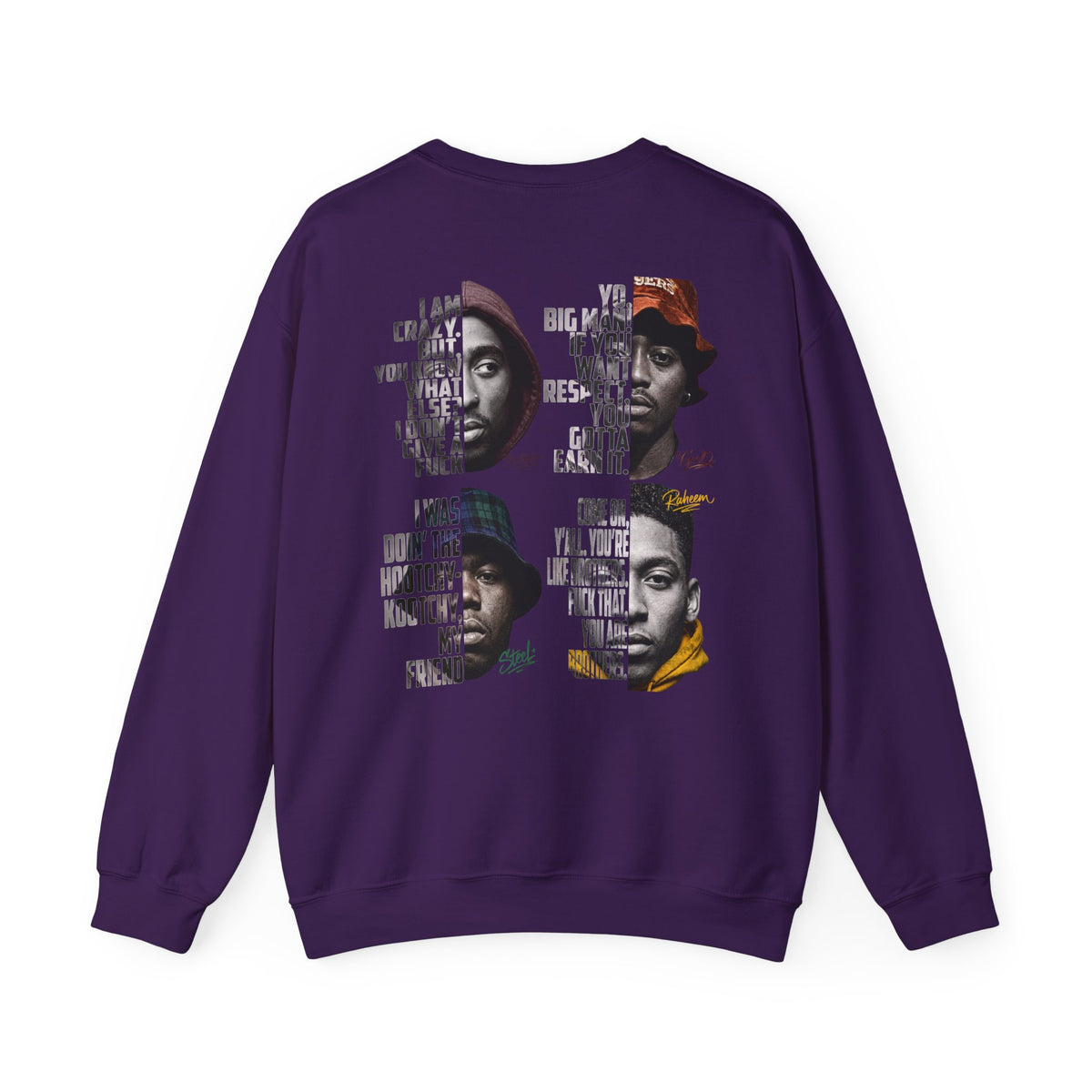 Wrecking Crew "Juice" Crewneck Sweatshirt — Vintage Movie Portraits with Lyrics