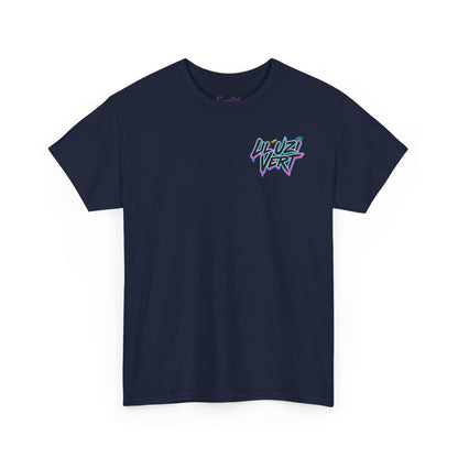 Lil Uzi Graphic Tee — Retro Neon Logo & Photo Back Print
