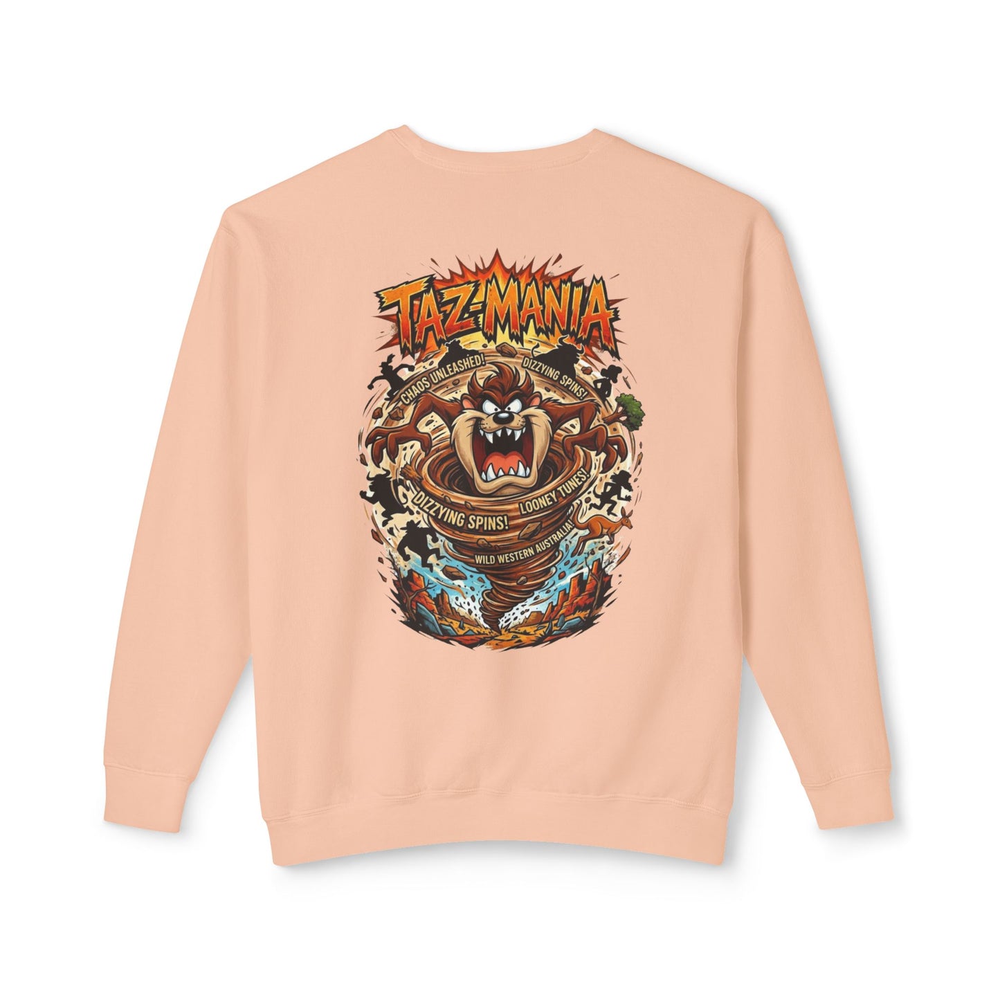 Taz Mania Crewneck Sweatshirt – Retro Cartoon Graphic Pullover
