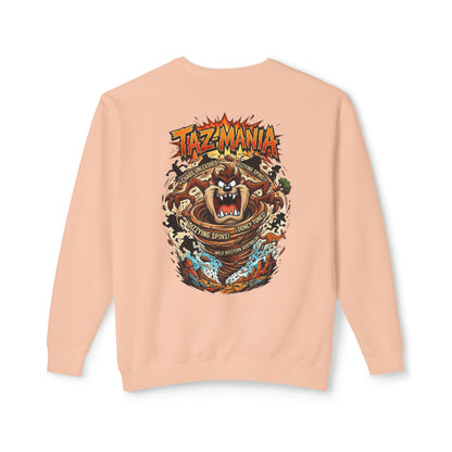 Taz Mania Crewneck Sweatshirt – Retro Cartoon Graphic Pullover