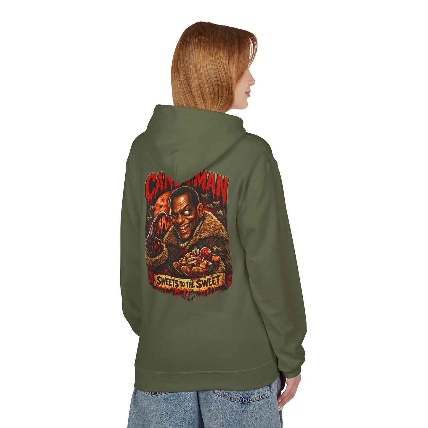 Horror Movie Candyman "Sweets to the Sweet" Retro Poster Midweight Softstyle Fleece Hoodie
