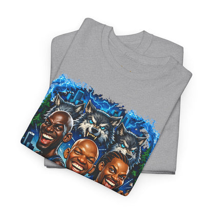 Timberwolves Legends T‑Shirt — Garnett, Cassell & Sprewell Retro Basketball Tee