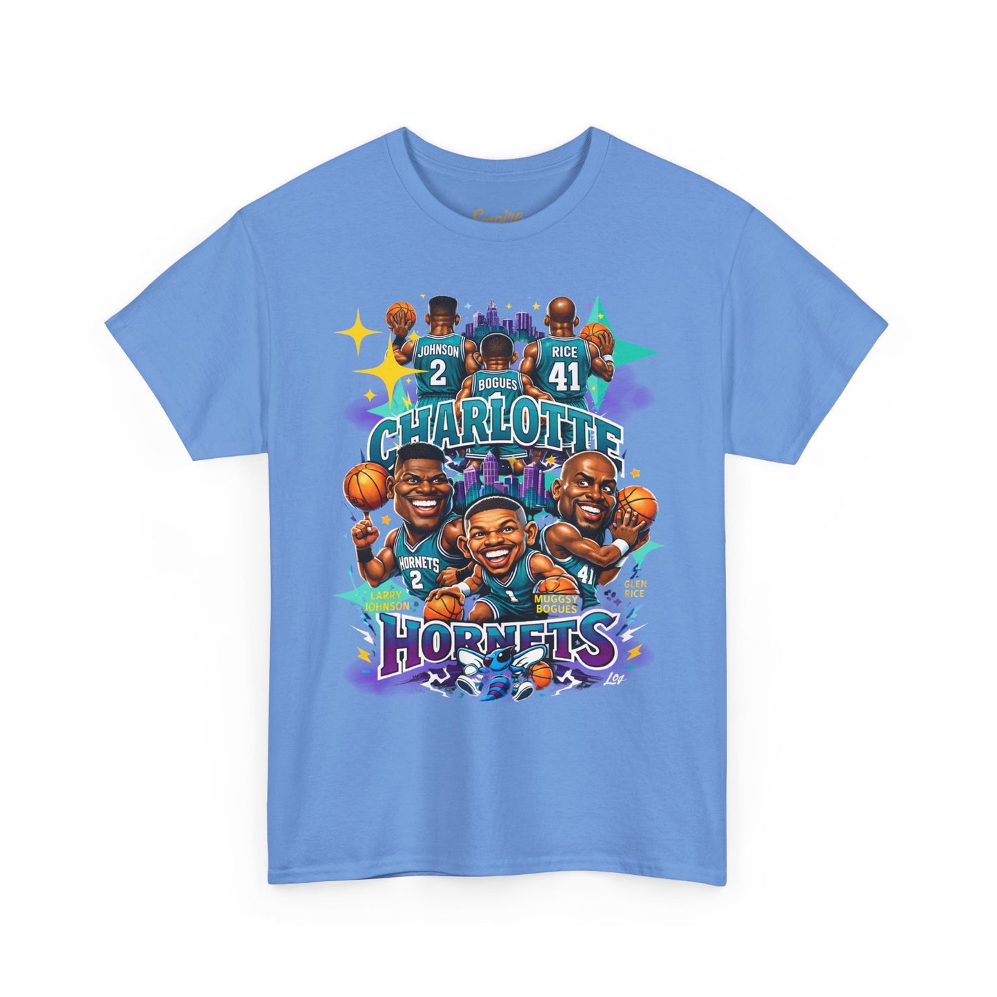 Charlotte Hornets Basketball T-Shirt — Team Player Caricature Tee