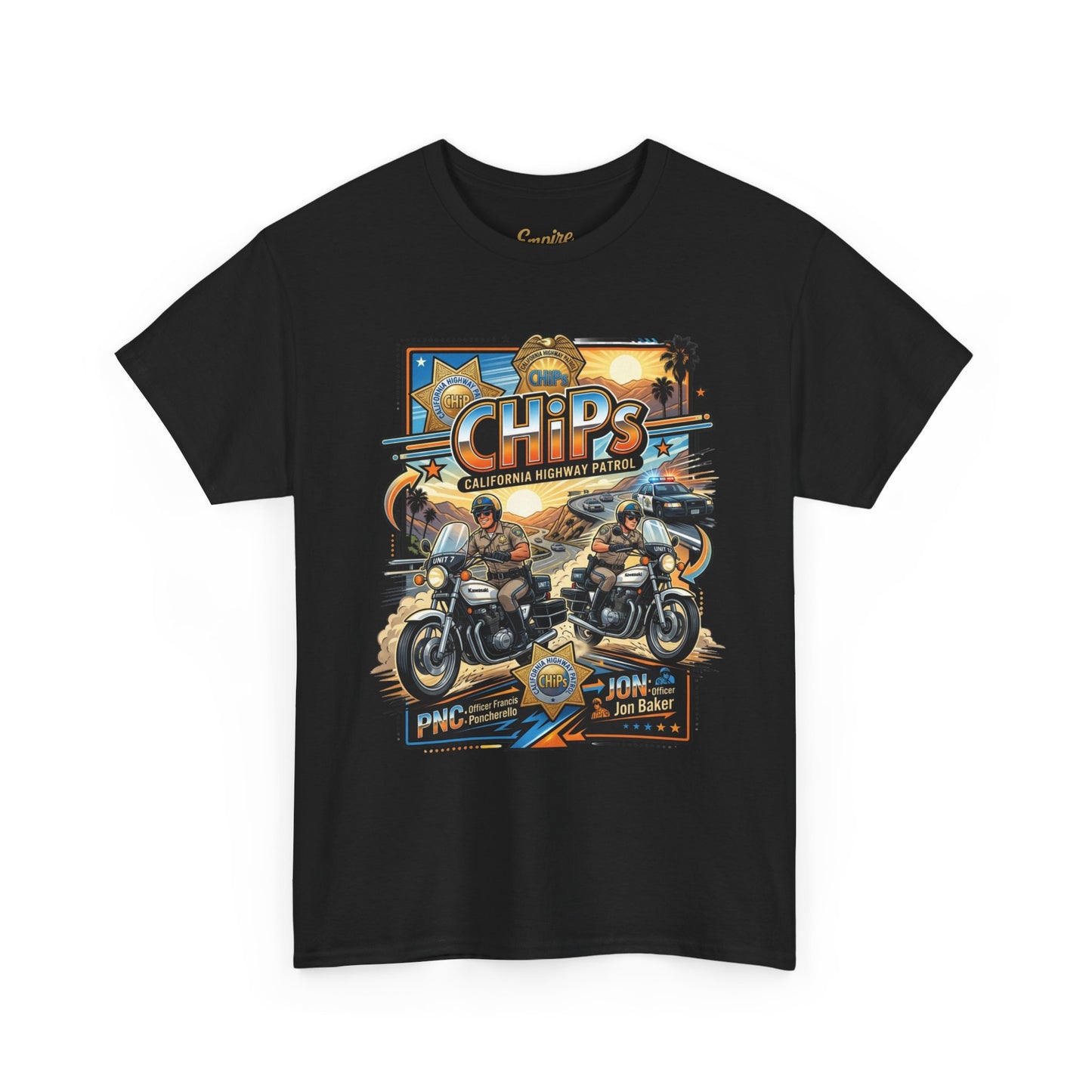 CHiPs Retro Motorcycle Tee — Vintage Police Biker Graphic T-Shirt