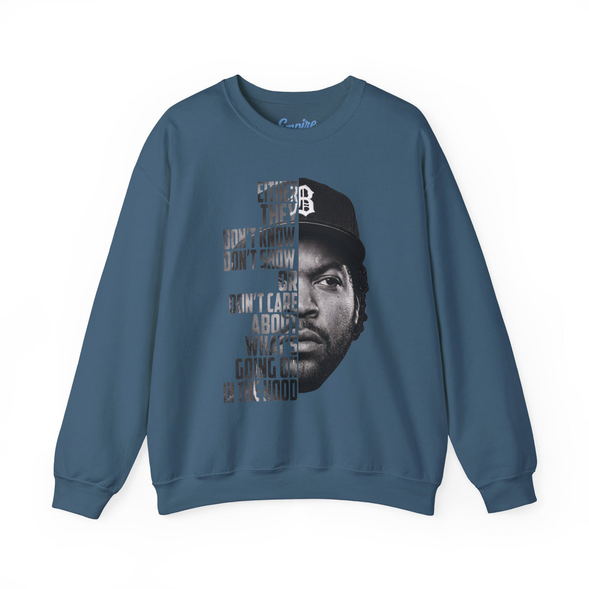 Boyz N the Hood Doughboy Sweatshirt — Half-Face Portrait with 'They Don't Know' Quote