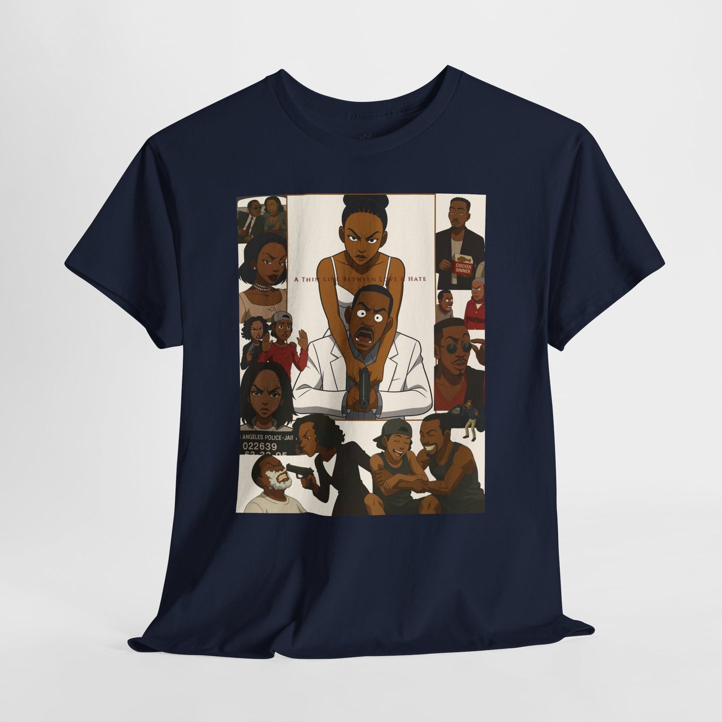 "A Thin Line" Unisex Heavy Cotton Tee - Artistic Tribute Design