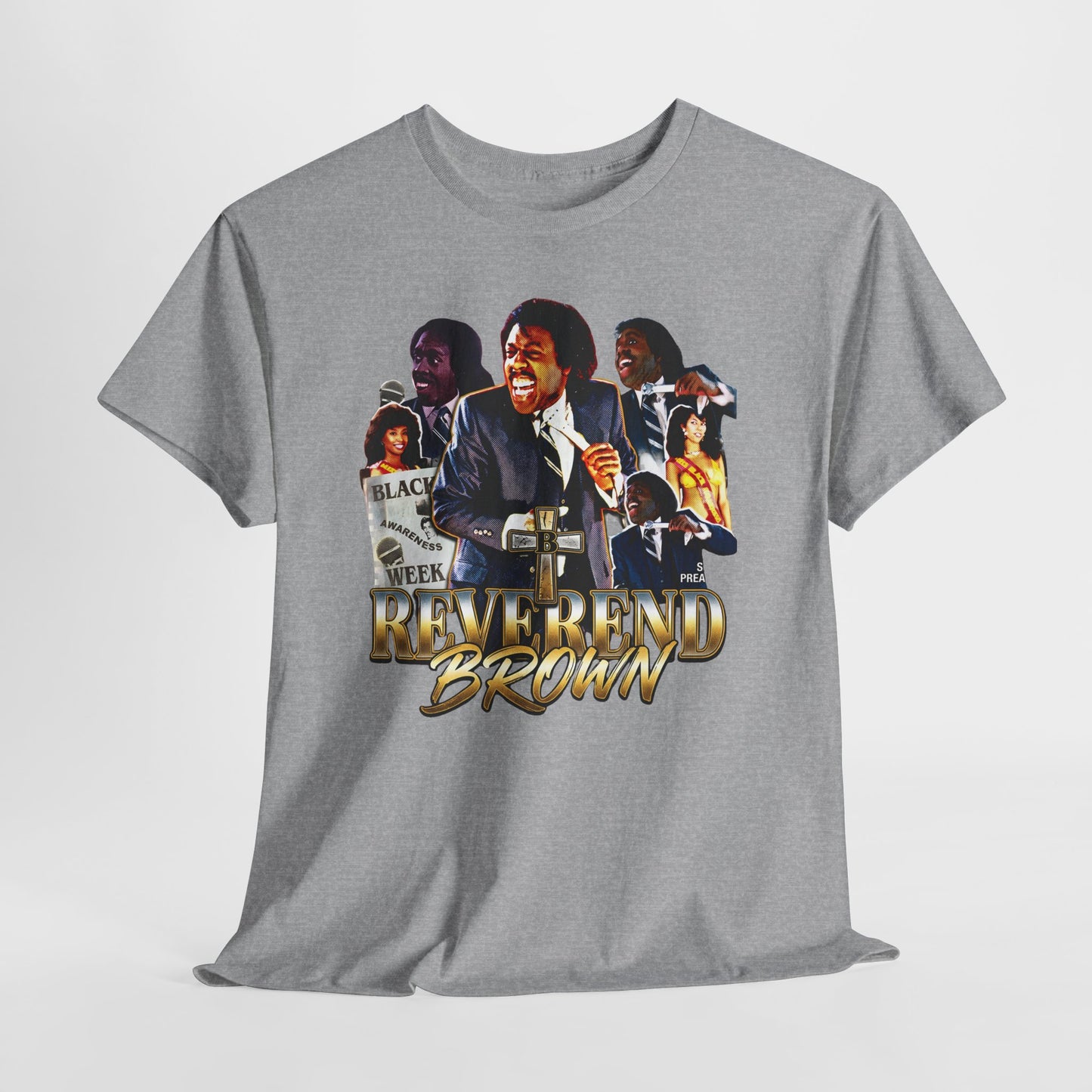 Reverend Brown Vintage Coming To America Collage T-Shirt