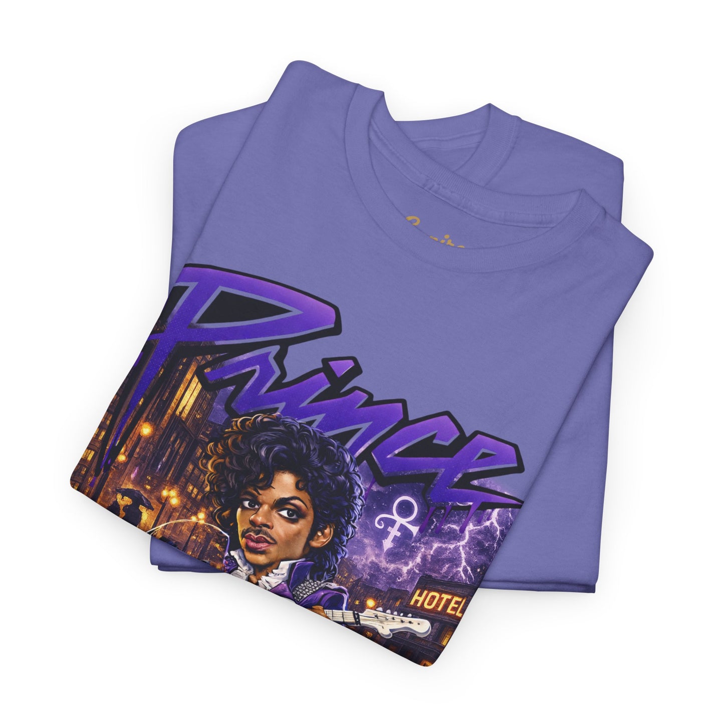Purple Rain Graphic Tee – Retro 80s Guitar Vintage Concert Shirt