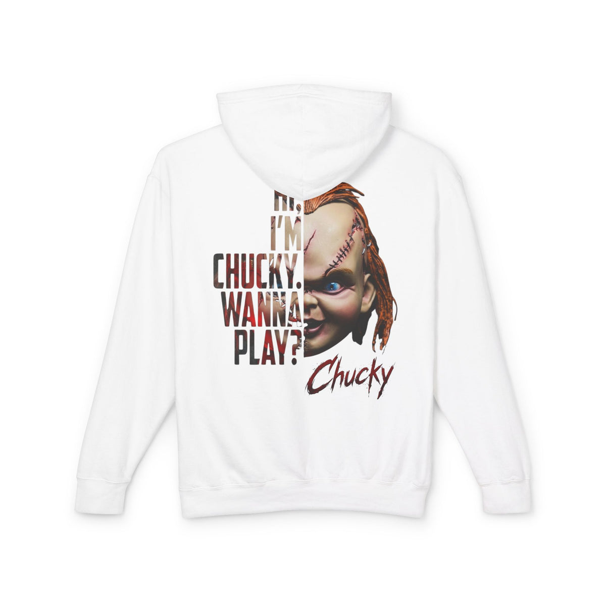Chucky Hoodie - "Hi, I'm Chucky. Wanna Play?" Horror Movie Pullover