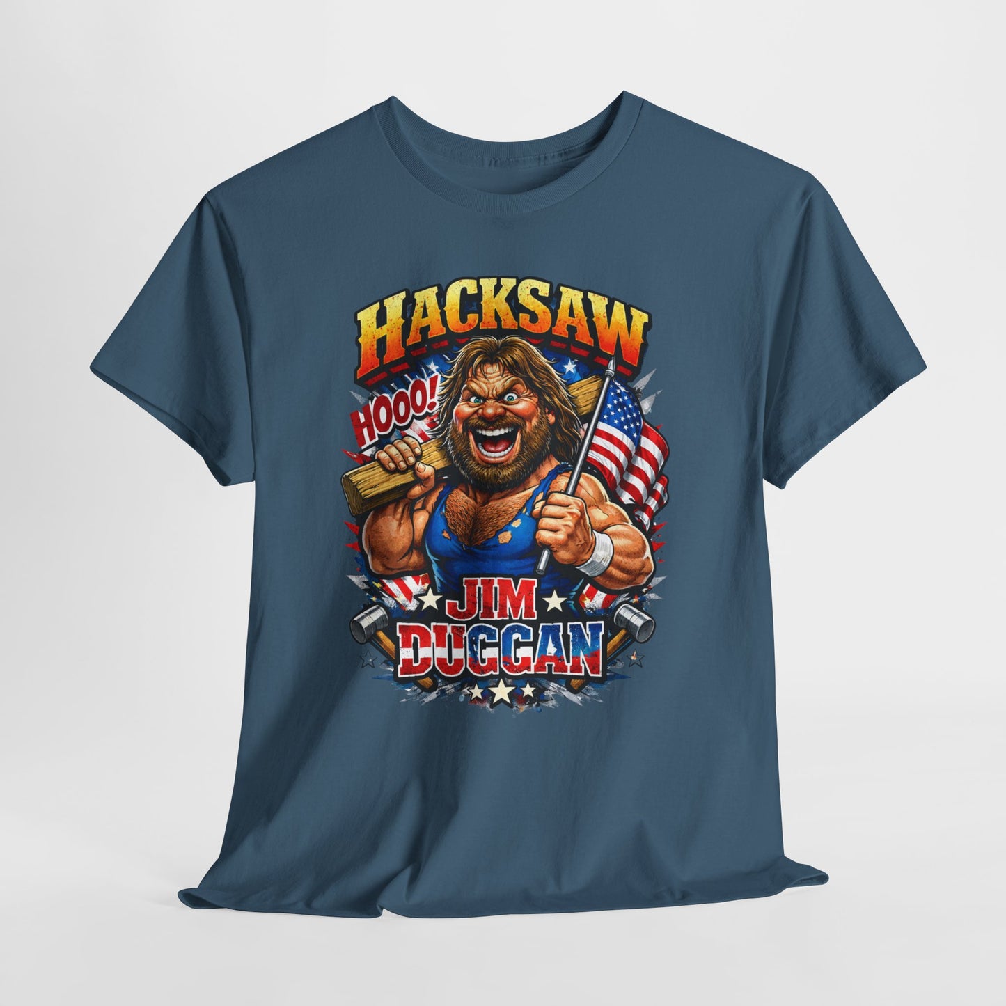 Jim Duggan “Hacksaw” Graphic Tee – Retro Wrestling Fan Shirt