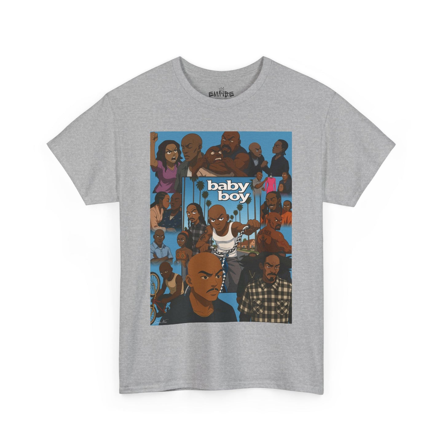 Baby Boy Unisex Heavy Cotton Tee - Retro Cartoon Design