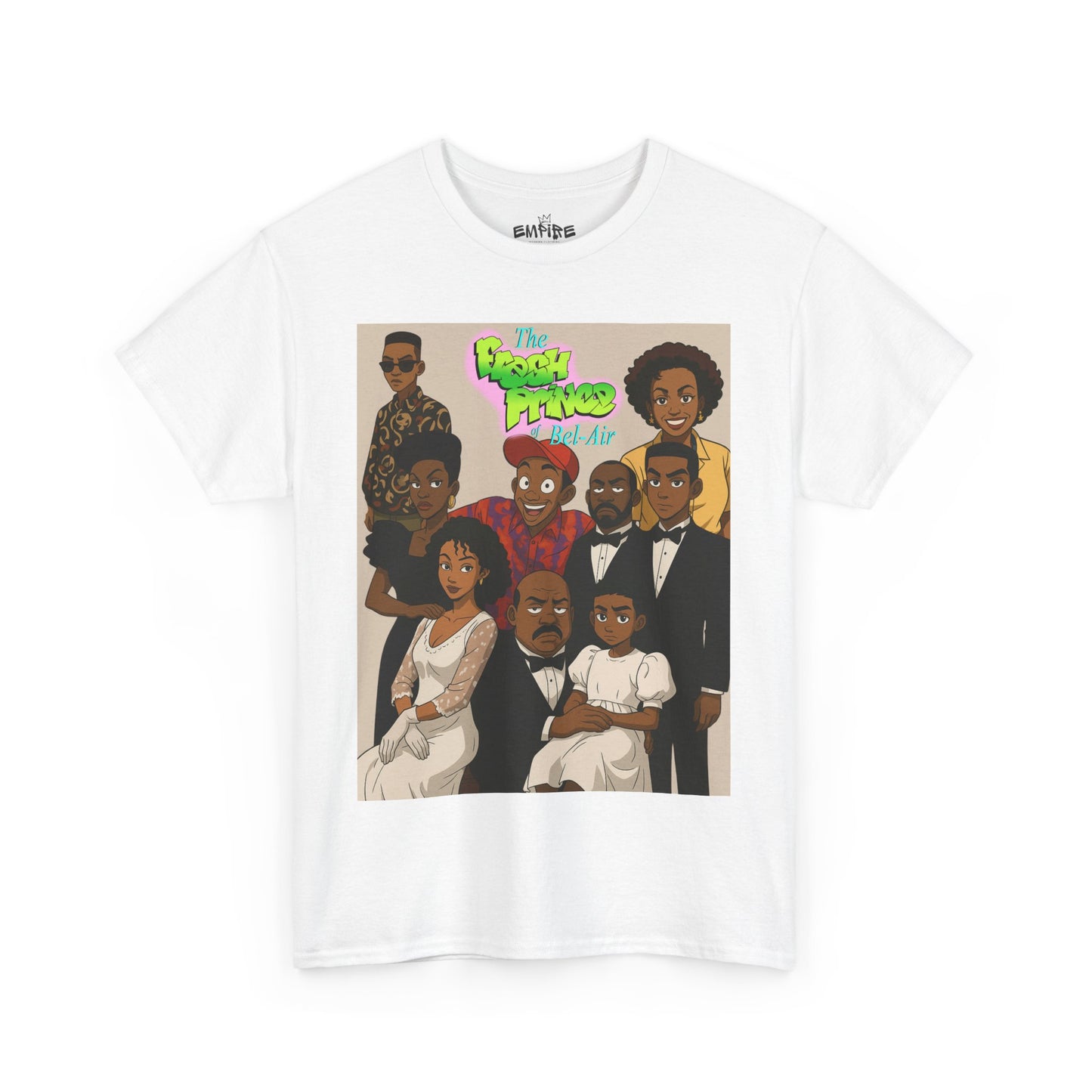 The Fresh Prince Unisex Heavy Cotton Tee - Nostalgic Cartoon Graphic Shirt