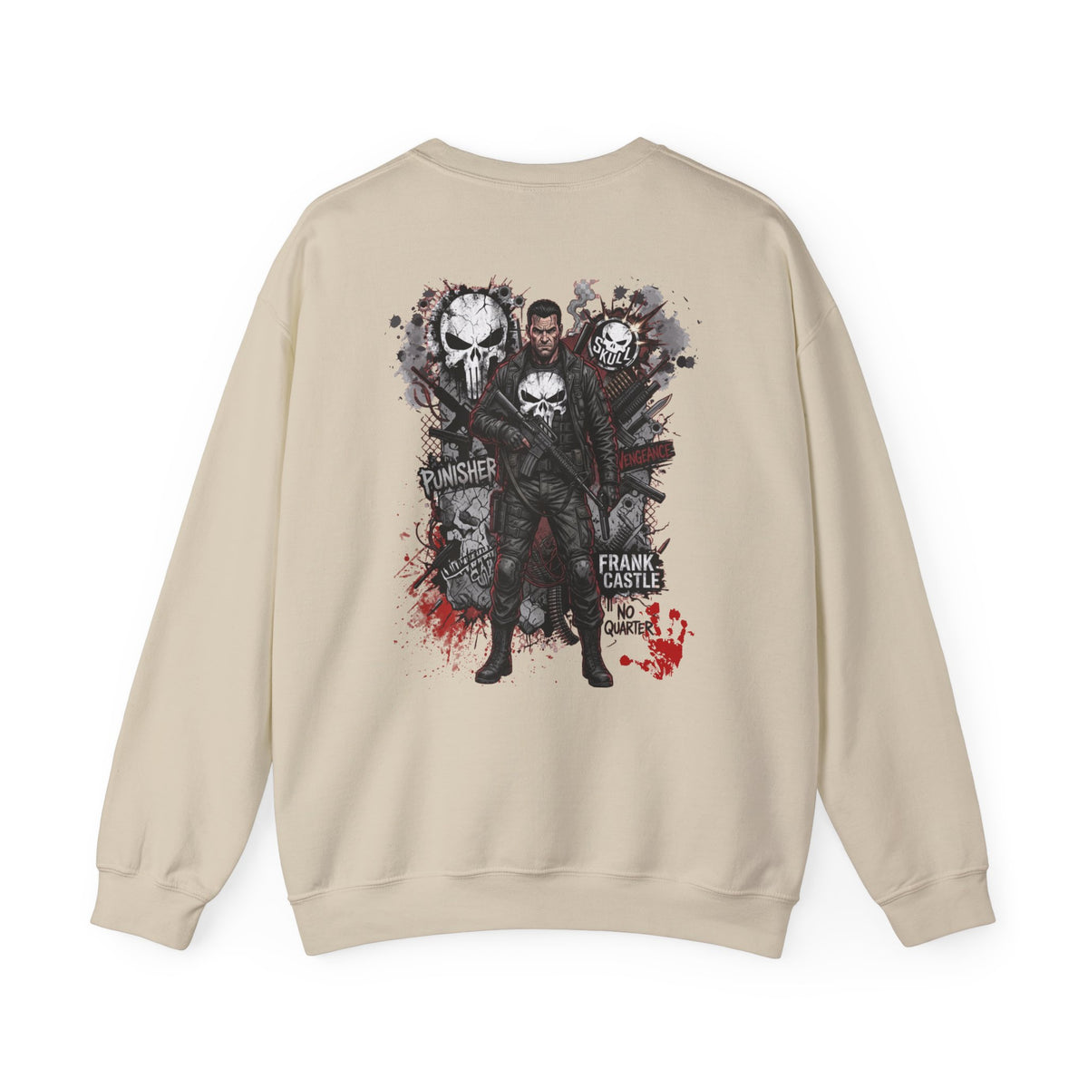 Punisher Graphic Crewneck Sweatshirt — Frank Castle Skull Design