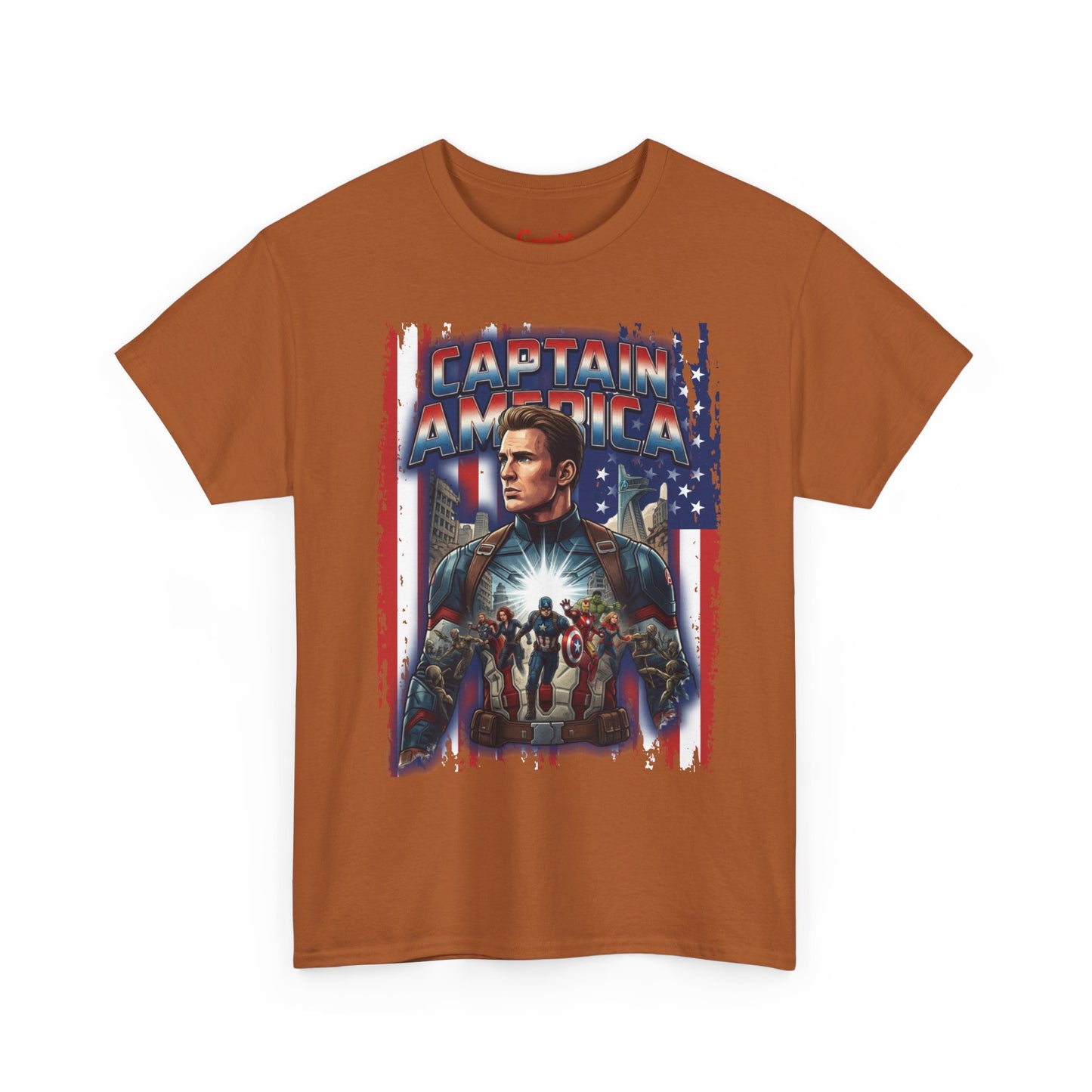 Captain America Graphic Tee - Patriotic Superhero Movie Poster T-Shirt