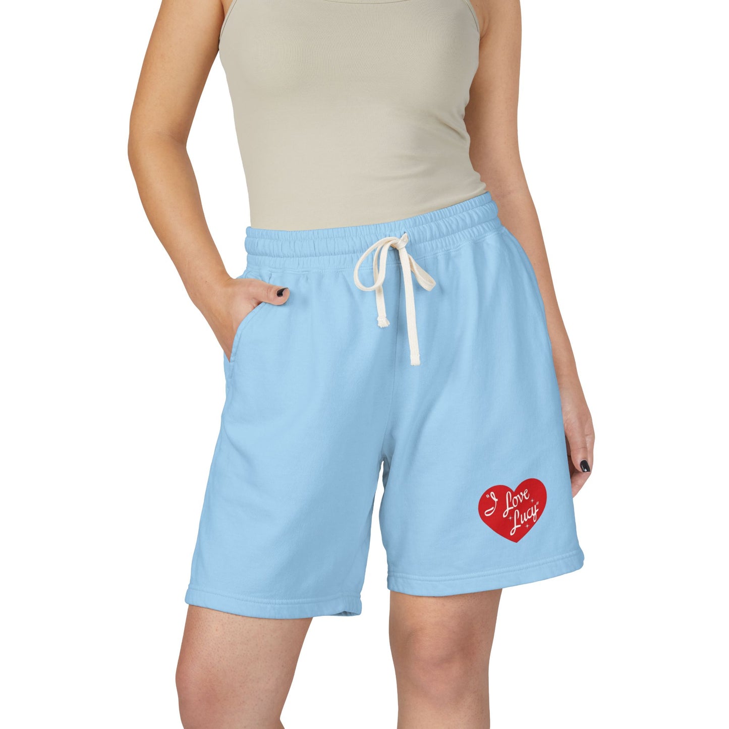 I Love Lucy Fleece Sweat Shorts — Garment-Dyed Lightweight Lounge Shorts