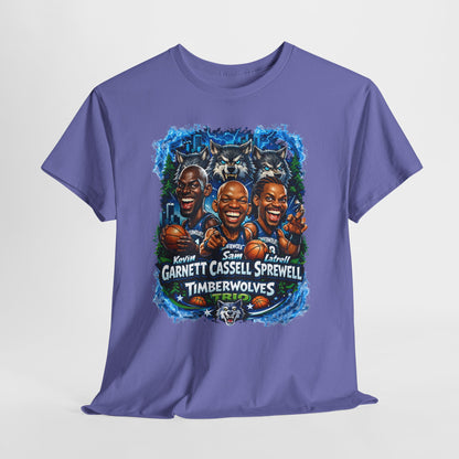 Timberwolves Legends T‑Shirt — Garnett, Cassell & Sprewell Retro Basketball Tee