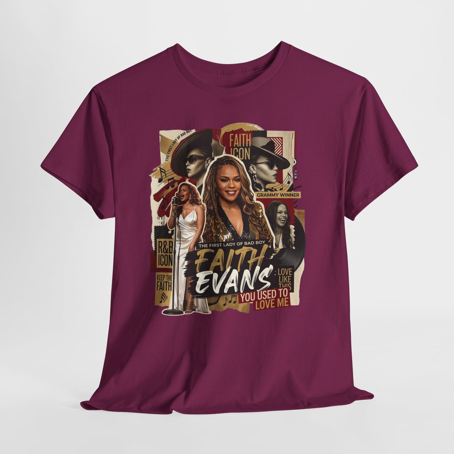 Faith Evans Vintage Collage T-Shirt — "You Used To" Music Tribute Tee