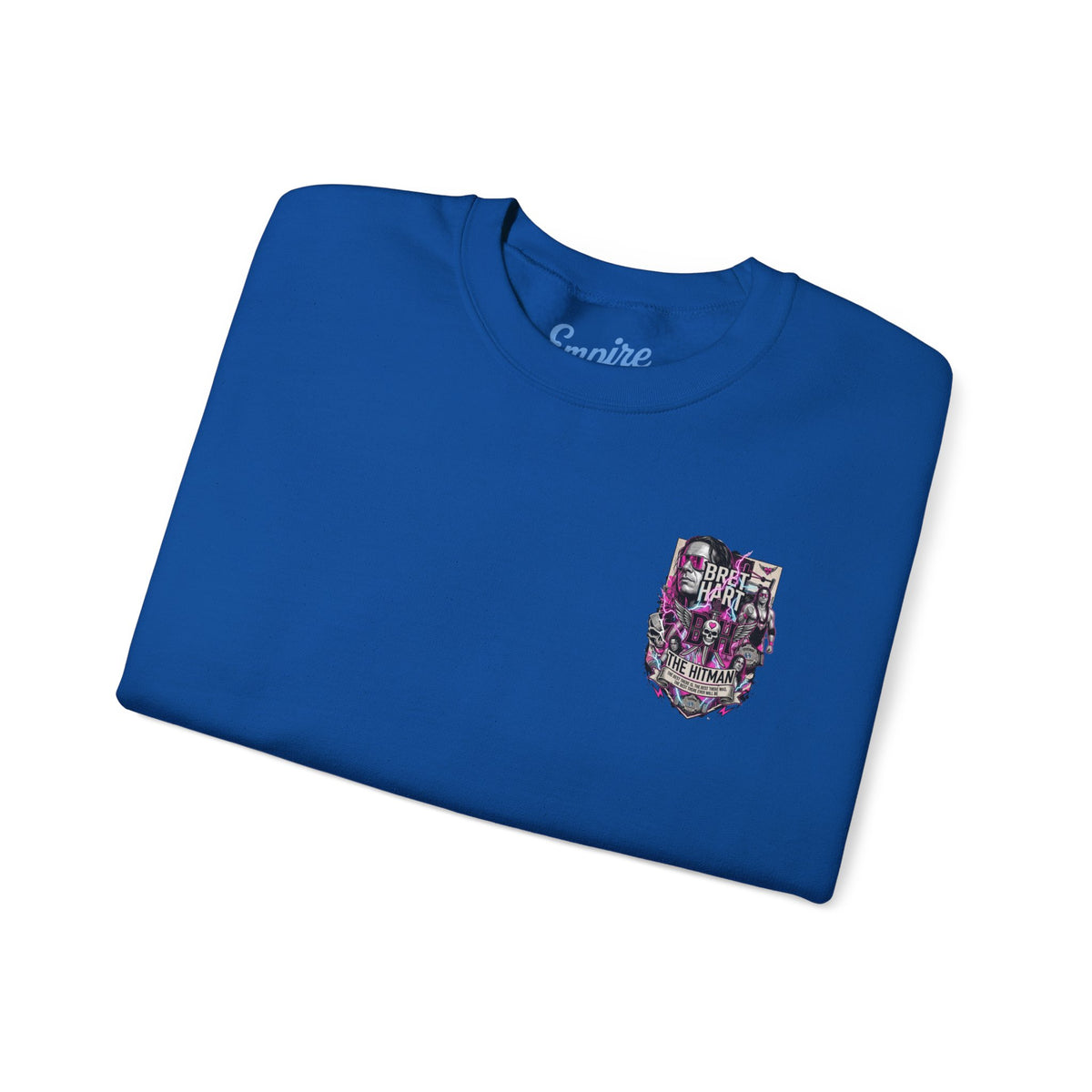 Retro Wrestling Crewneck Sweatshirt – 'The Hitman' Neon Bret Hart Graphic