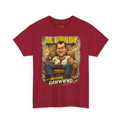 Retro TV Character Tee — "Al Bundy Awesome... Gawwwwd" Graphic T-Shirt
