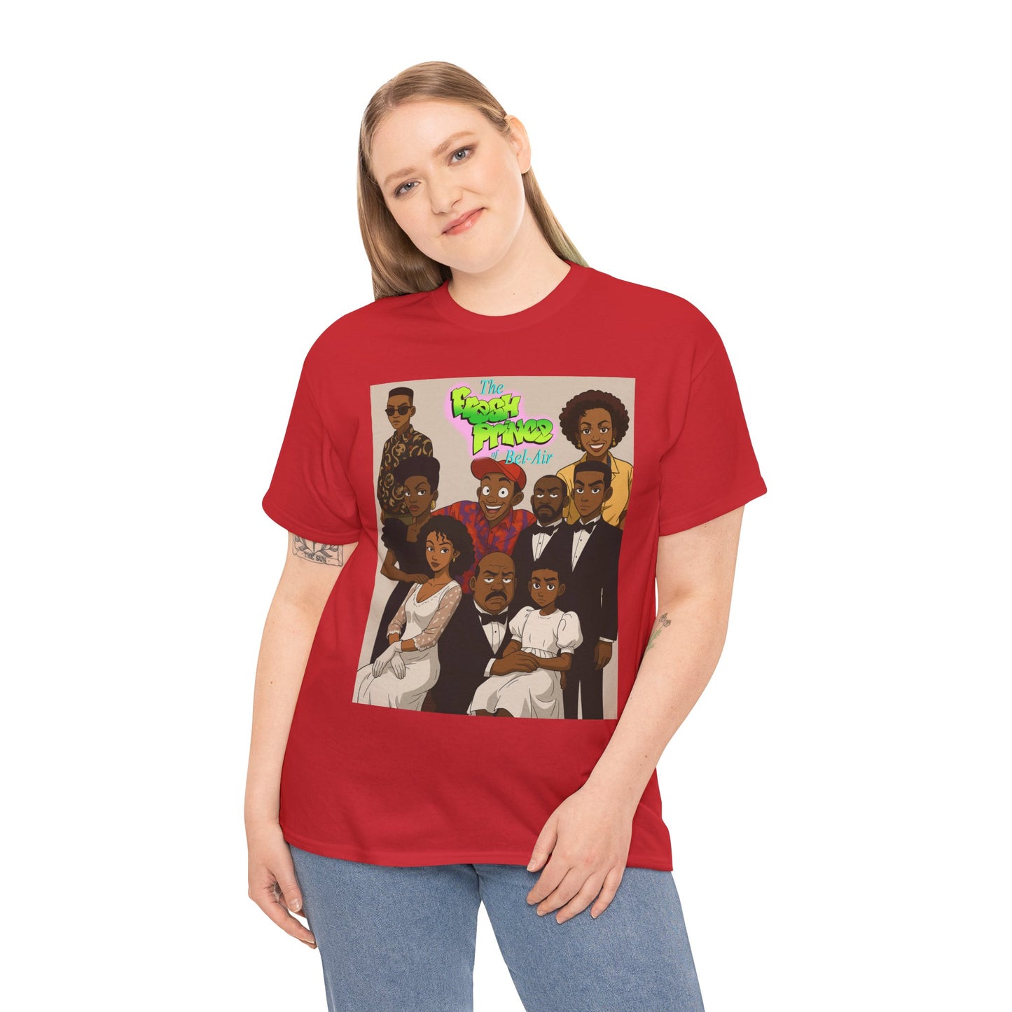 The Fresh Prince Unisex Heavy Cotton Tee - Nostalgic Cartoon Graphic Shirt