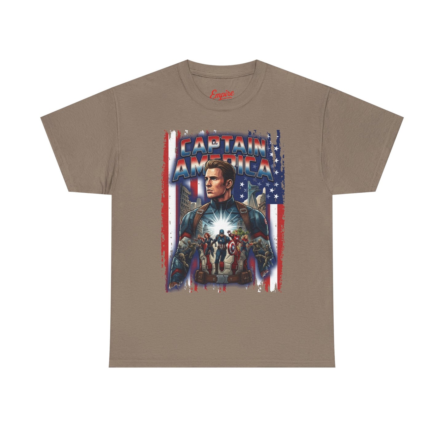 Captain America Graphic Tee - Patriotic Superhero Movie Poster T-Shirt