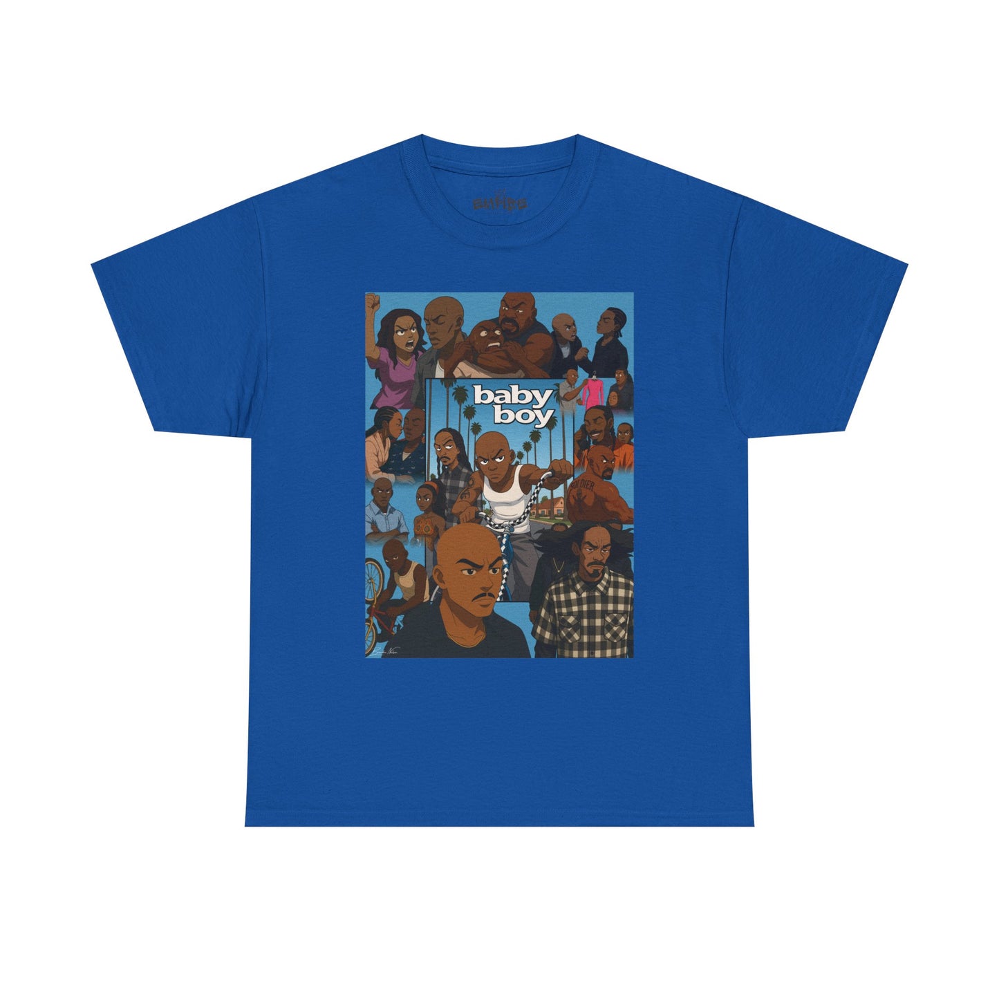 Baby Boy Unisex Heavy Cotton Tee - Retro Cartoon Design