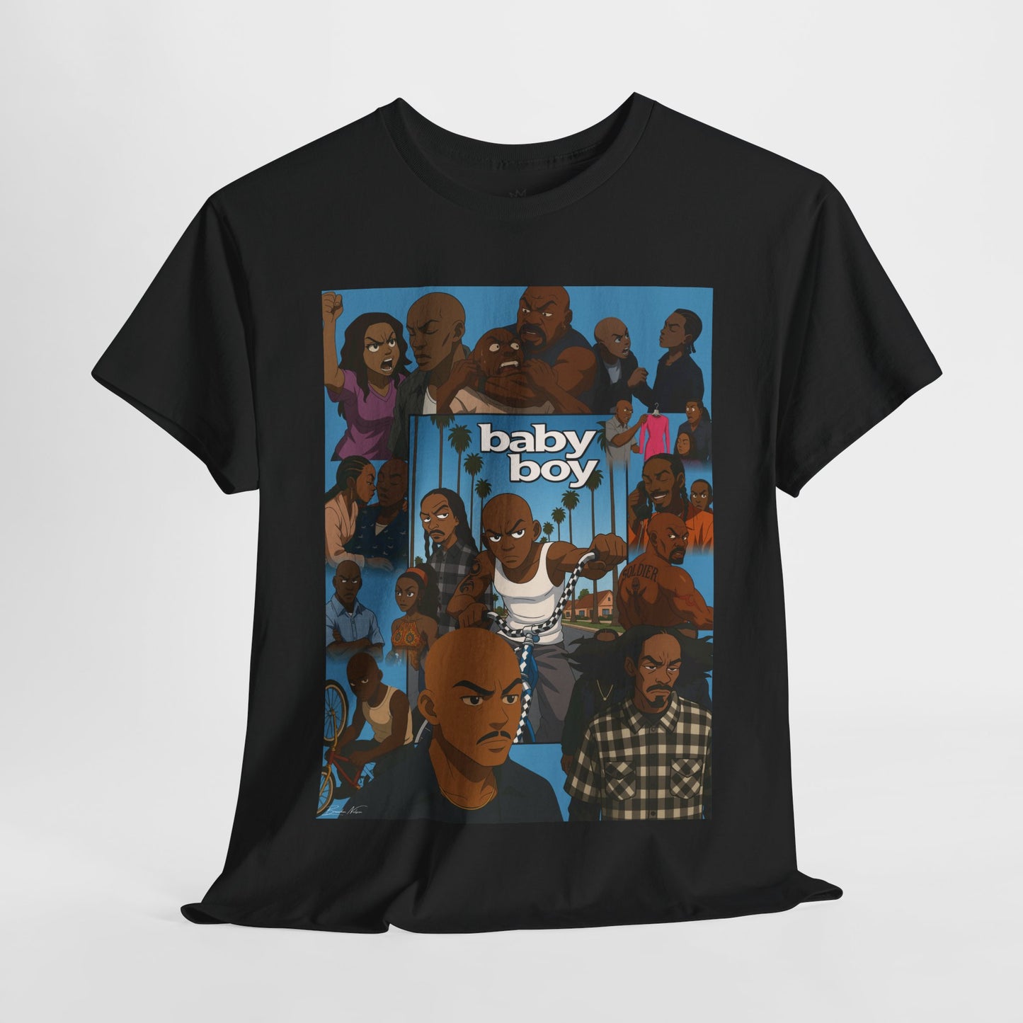 Baby Boy Unisex Heavy Cotton Tee - Retro Cartoon Design