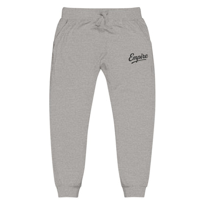 Empire Signature Embroidered Sweatpants — Minimal Fleece with Black 'Empire' Logo