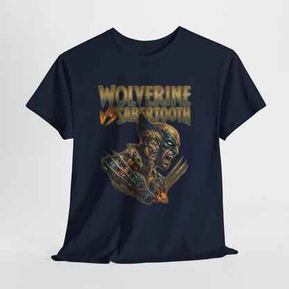 Wolverine vs Sabretooth Tee — Vintage Comic Battle Graphic T-Shirt