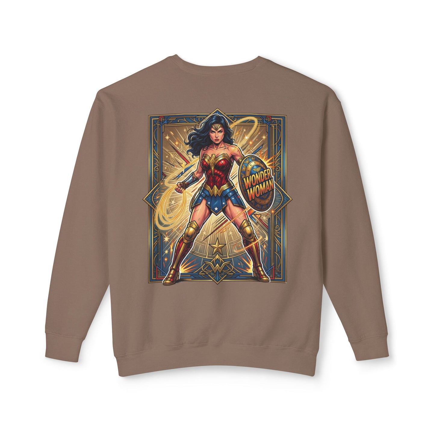 Wonder Woman Crewneck Sweatshirt — Retro Heroine Graphic Pullover