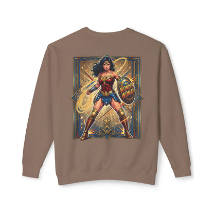 Wonder Woman Crewneck Sweatshirt — Retro Heroine Graphic Pullover