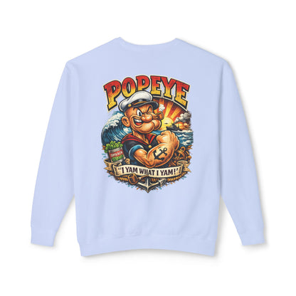 Popeye Graphic Crewneck Sweatshirt — "I Yam What I Yam" Vintage Sailor Tee