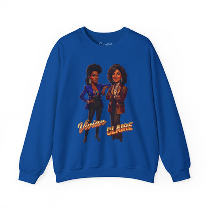 Vintage ‘Vivian & Claire’ 80s Style Cartoon Sisters Graphic Crewneck Sweatshirt