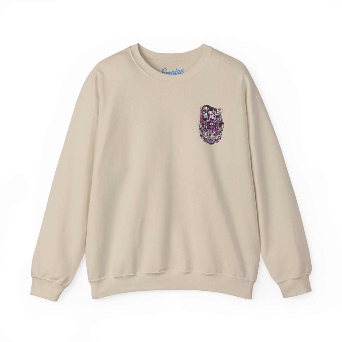 Retro Wrestling Crewneck Sweatshirt – 'The Hitman' Neon Bret Hart Graphic