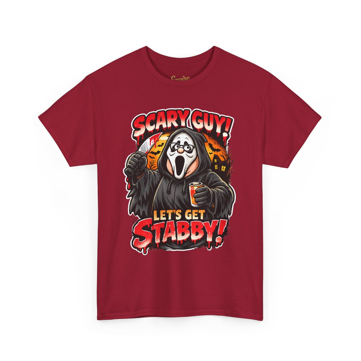 Scary Guy "Let's Get Stabby" Halloween Tee — Scream Mask Horror Movie T-Shirt