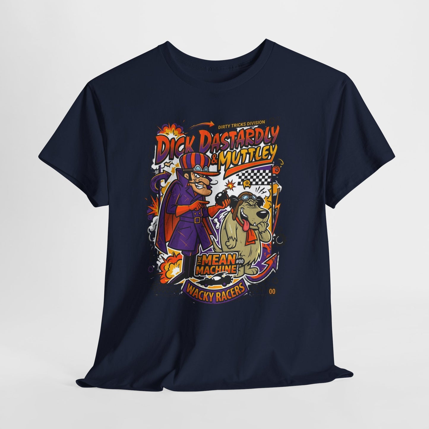 Cartoon Villain Racing Tee — "Dick Dastardly & Muttley: Mean Machine" Graphic T-Shirt