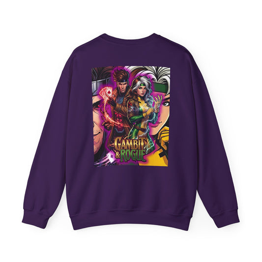 Gambit & Rogue Graphic Crewneck Sweatshirt — X-Men Comic Retro Art
