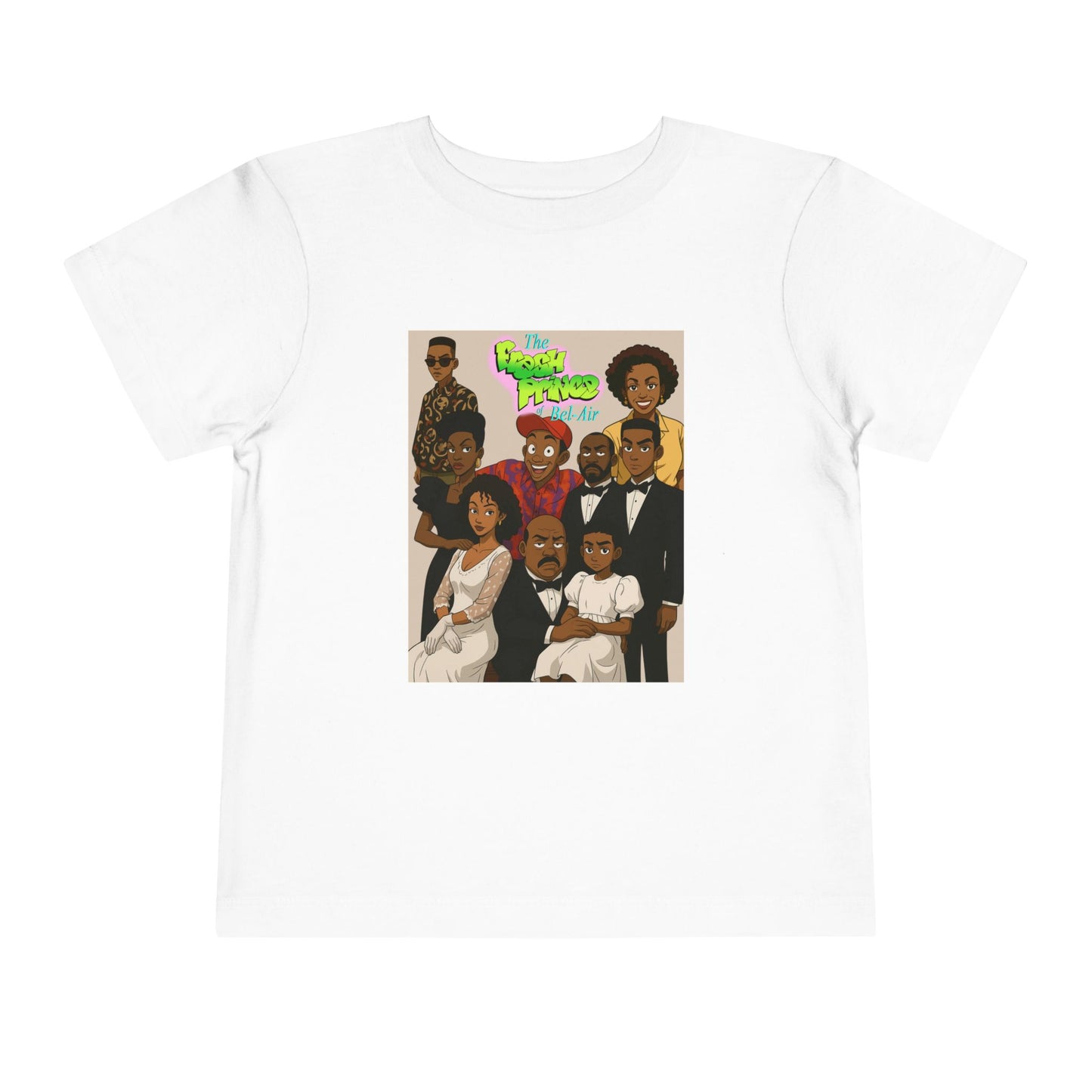 Cool Fresh Prince Cartoon Family Toddler Tee, Fun Kids T-Shirt, Unique Gift for Birthdays, Family Reunion, Playdate Outfit, Everyday Wear