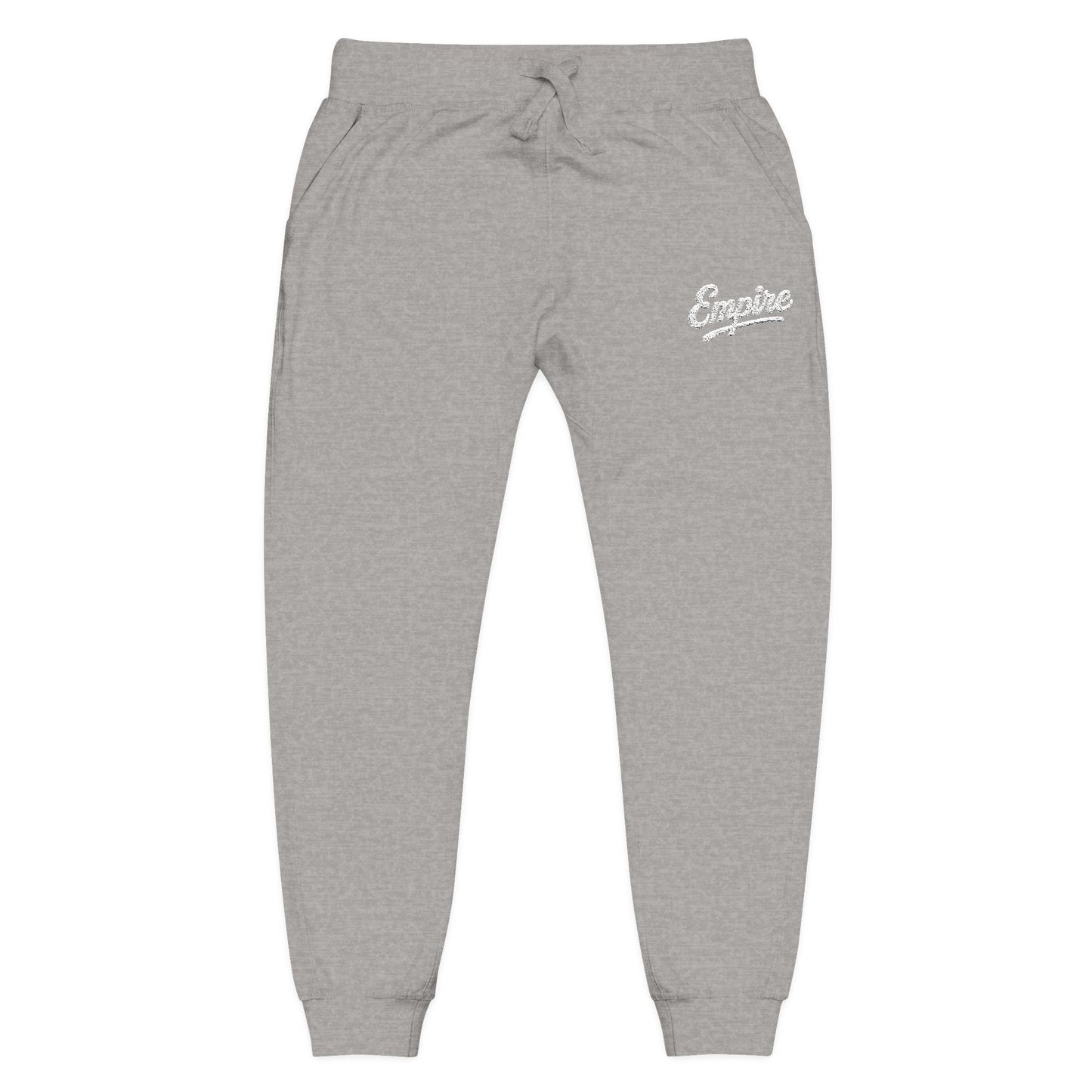 Empire Signature Embroidered Sweatpants — Minimal Fleece with White 'Empire' Logo