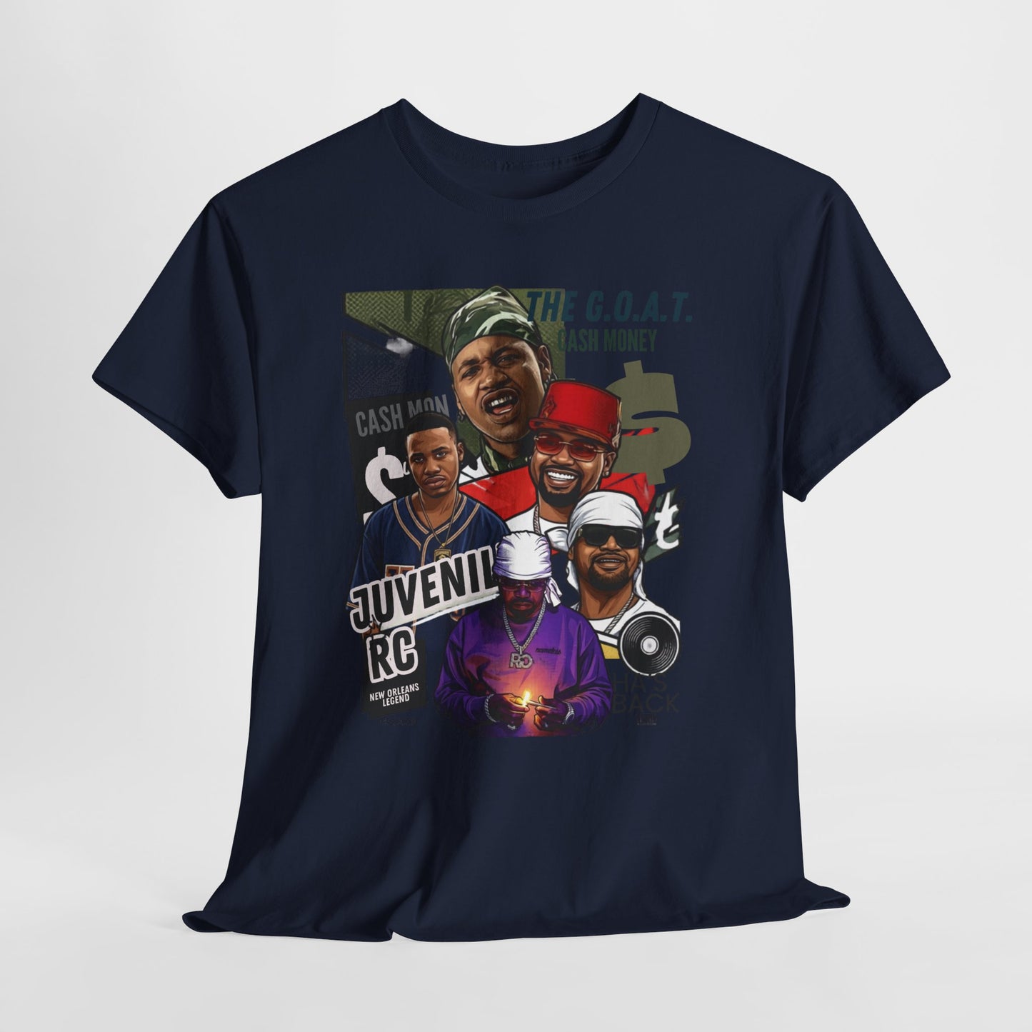 Juvenile Hip Hop Legends Collage Tee — "The G.O.A.T." Graphic Shirt