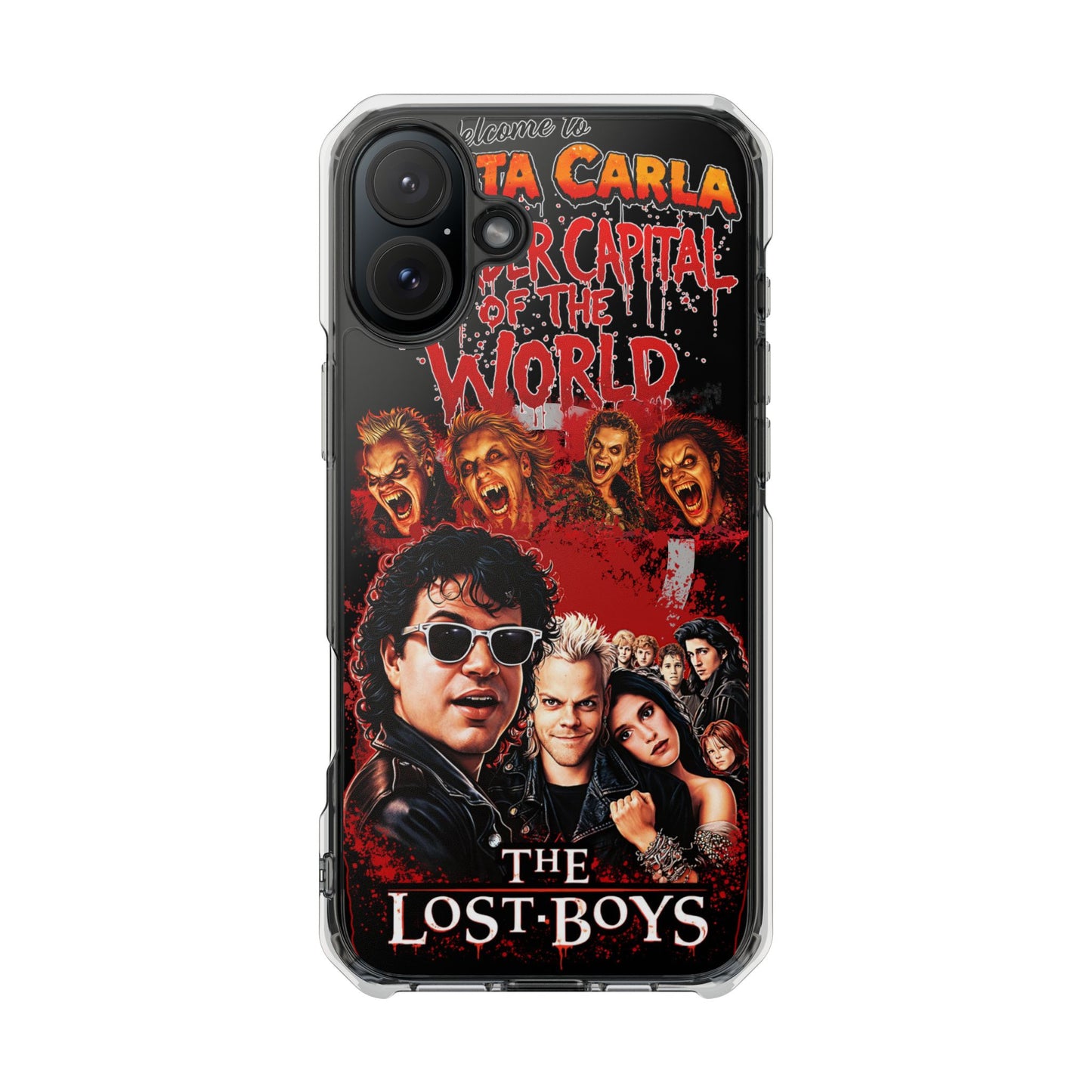 The Lost Boys Clear Magnetic Phone Case – Retro Vampire Movie Collage
