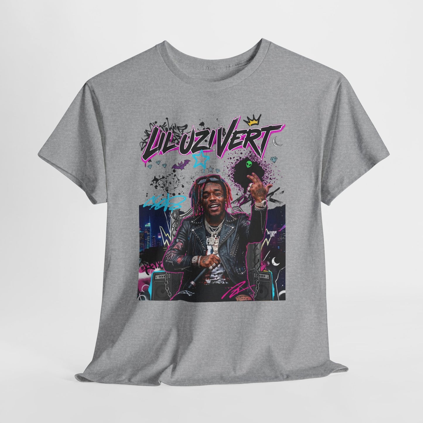 Lil Uzi — Retro Neon Rap Portrait T-Shirt