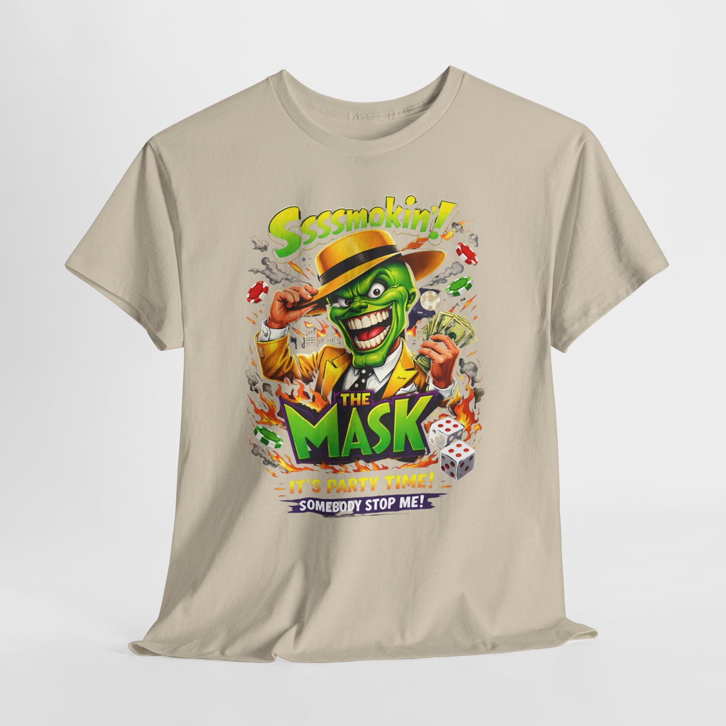 The Mask Graphic Tee — 'Ssssmokin!' Retro Movie Design
